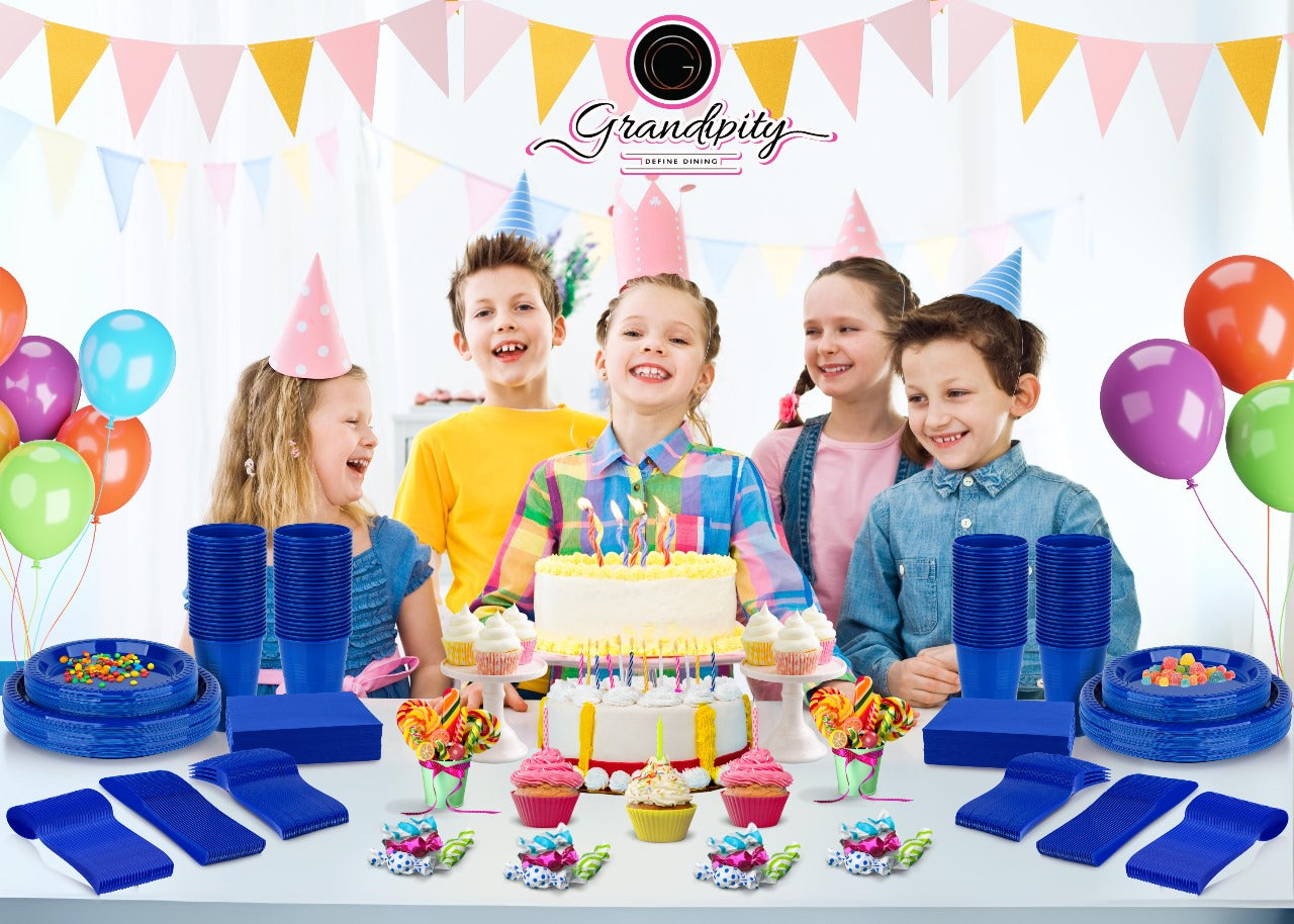 350 Pcs Party Plastic Dinnerware Set