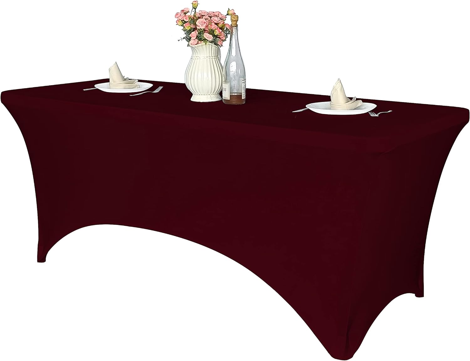 Burgundy Spandex Polyester Tablecloth