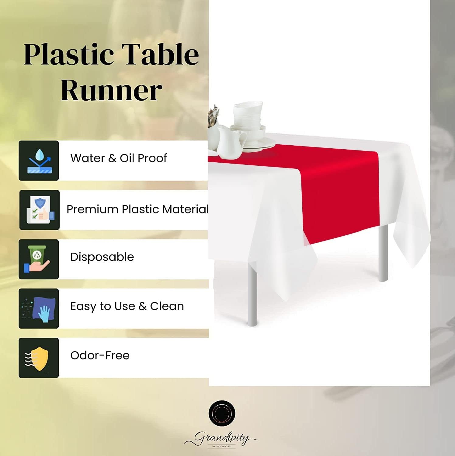 Red Premium Plastic Table Runner