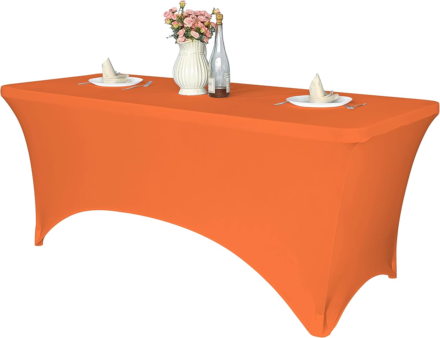 Orange Spandex Polyester Tablecloth