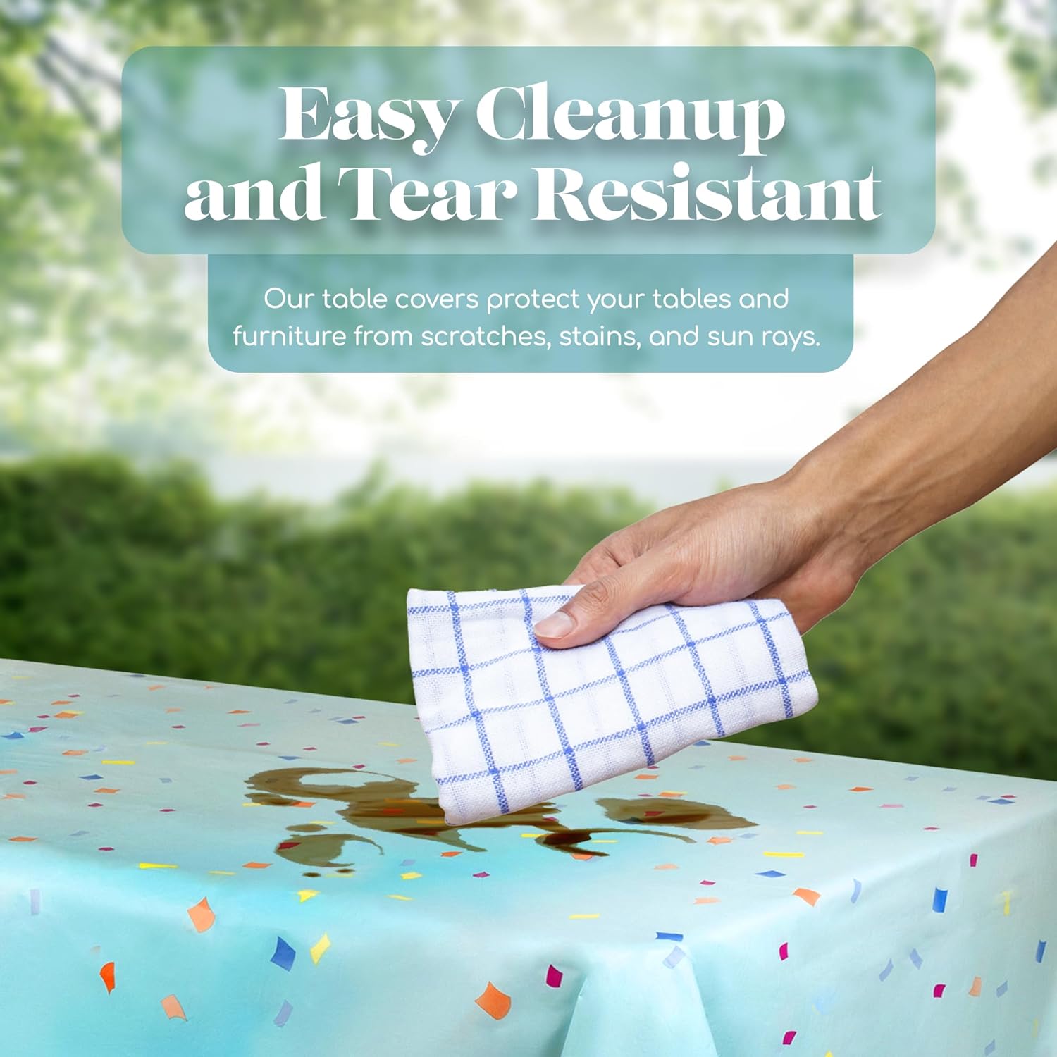 Festive Blue Rectangle Plastic Table Cover