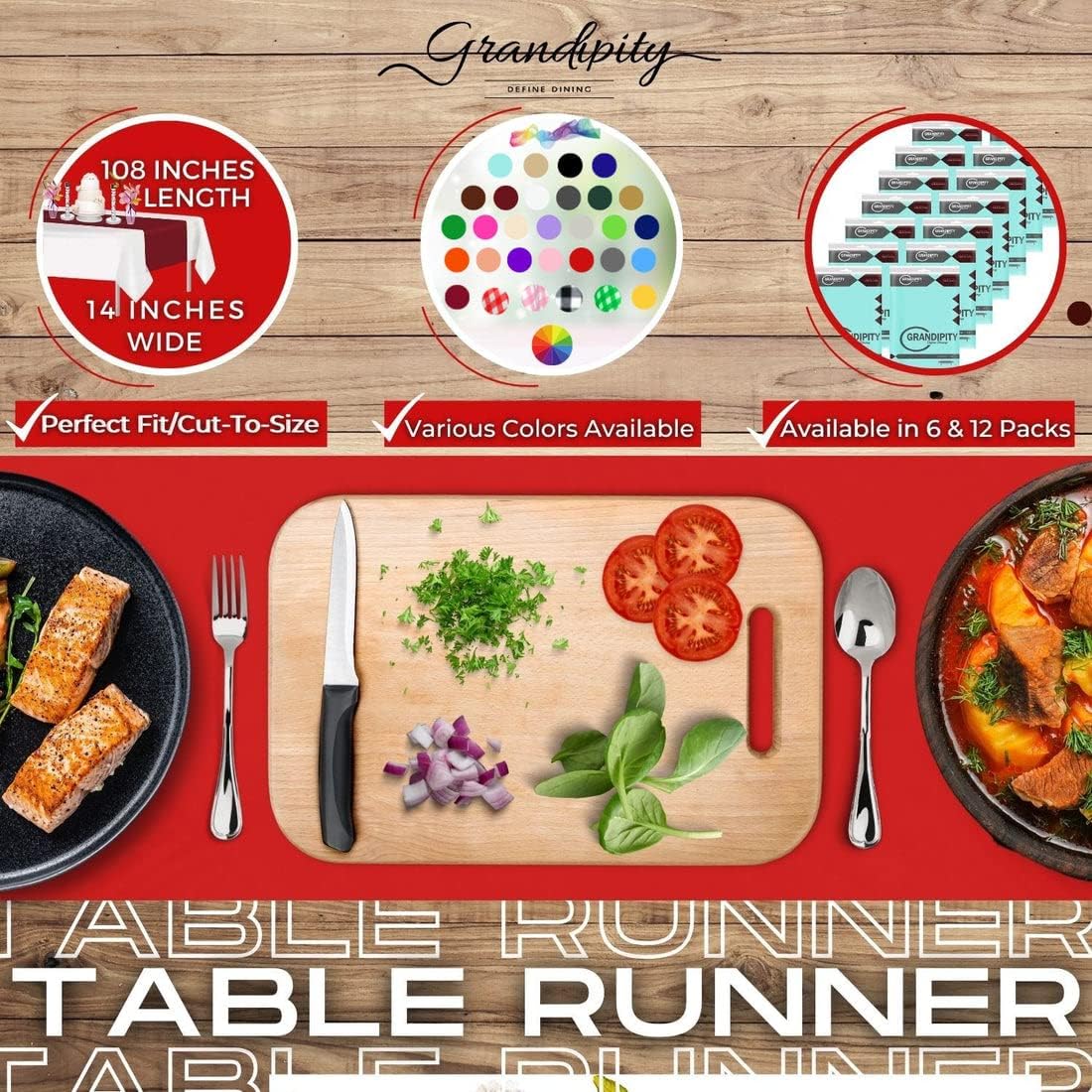 Red Premium Plastic Table Runner