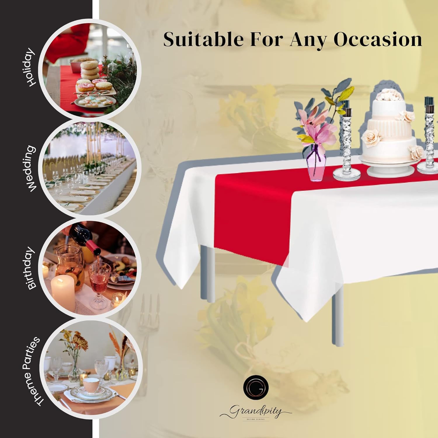 Red Premium Plastic Table Runner