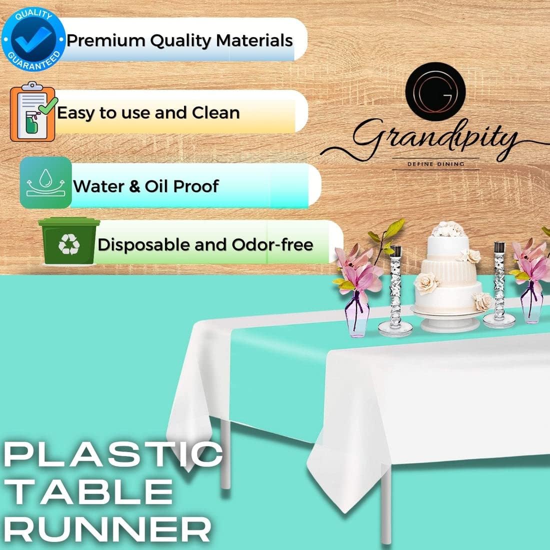 Aqua Premium Plastic Table Runner