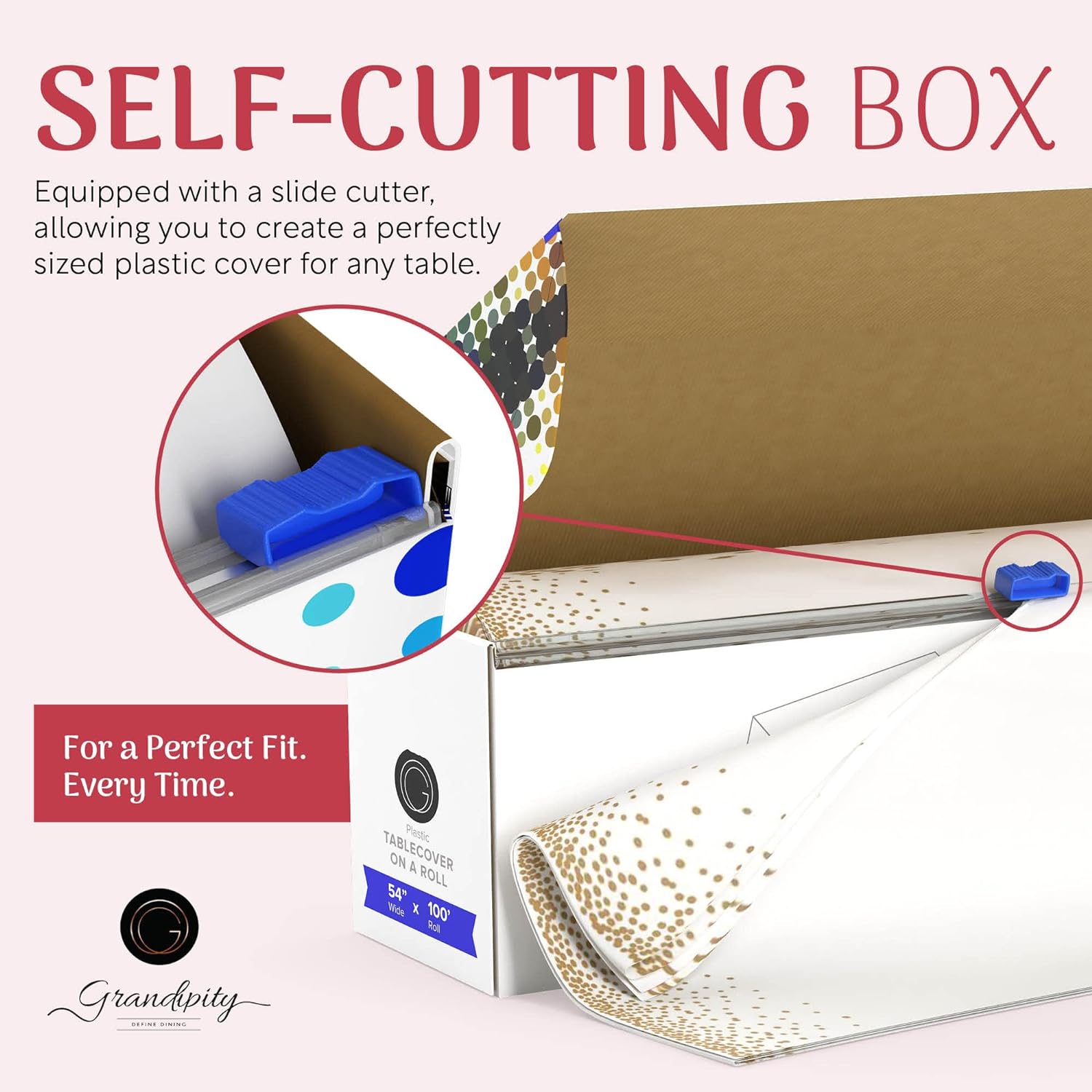 Birthday Self-Cutting Plastic Table Cover Roll