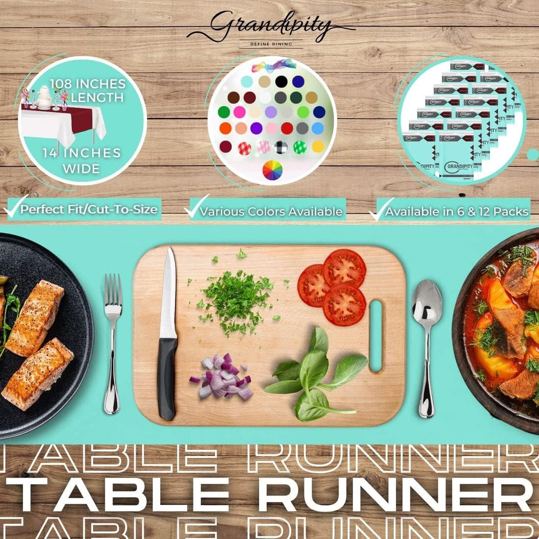 Aqua Premium Plastic Table Runner
