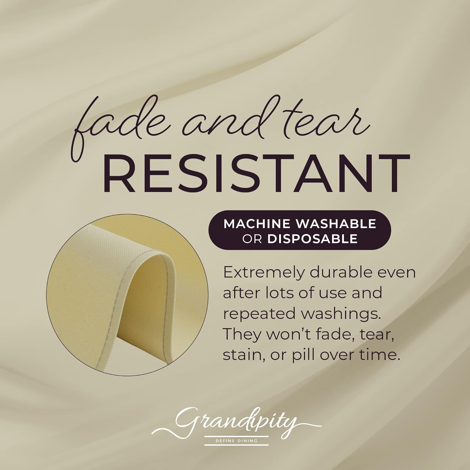 Ivory Rectangle Polyester Tablecloth