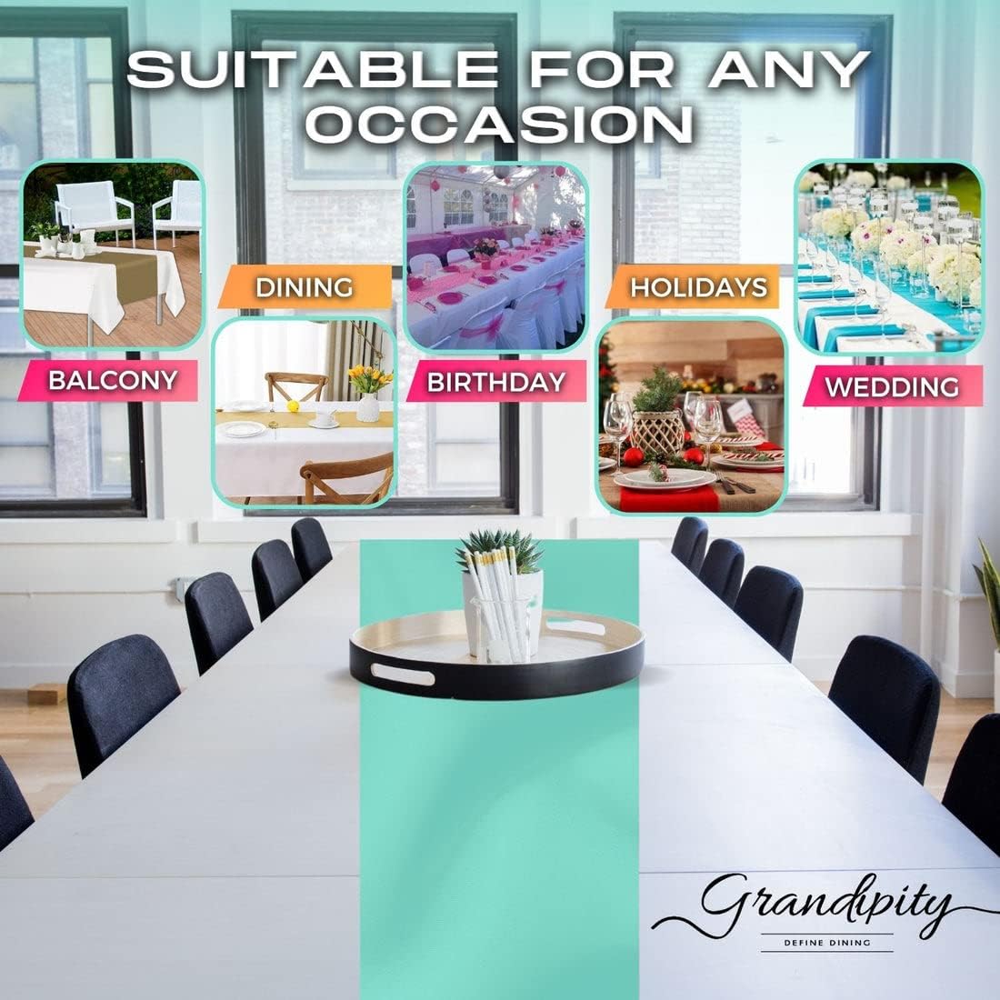 Aqua Premium Plastic Table Runner