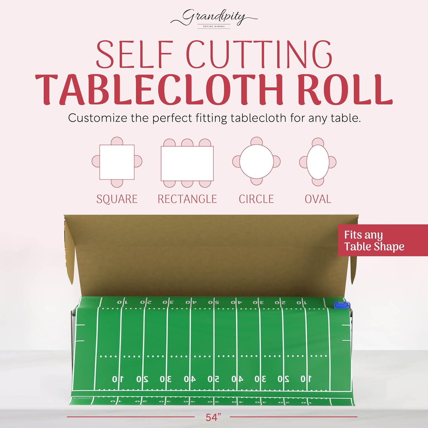 Football Self-Cutting Plastic Table Cover Roll