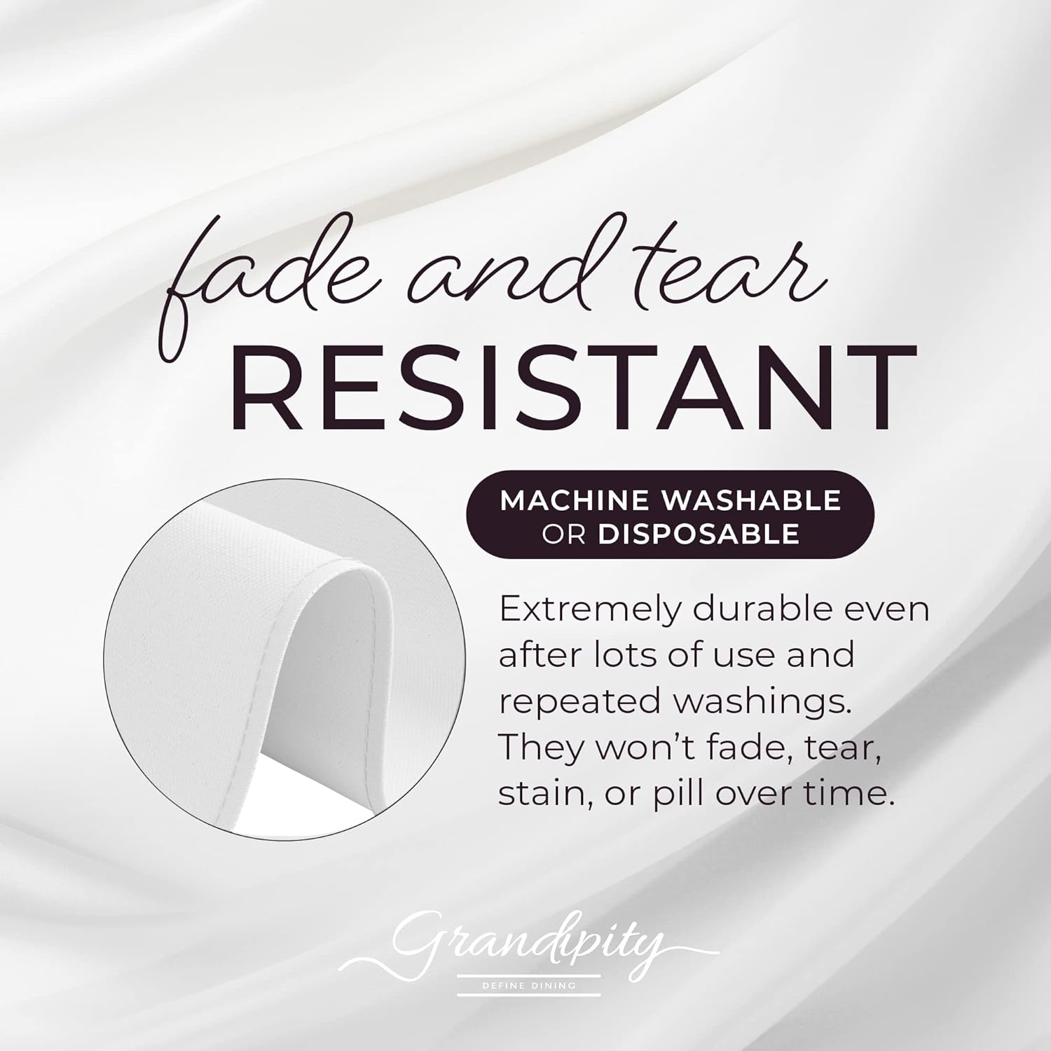 White Round Polyester Tablecloth