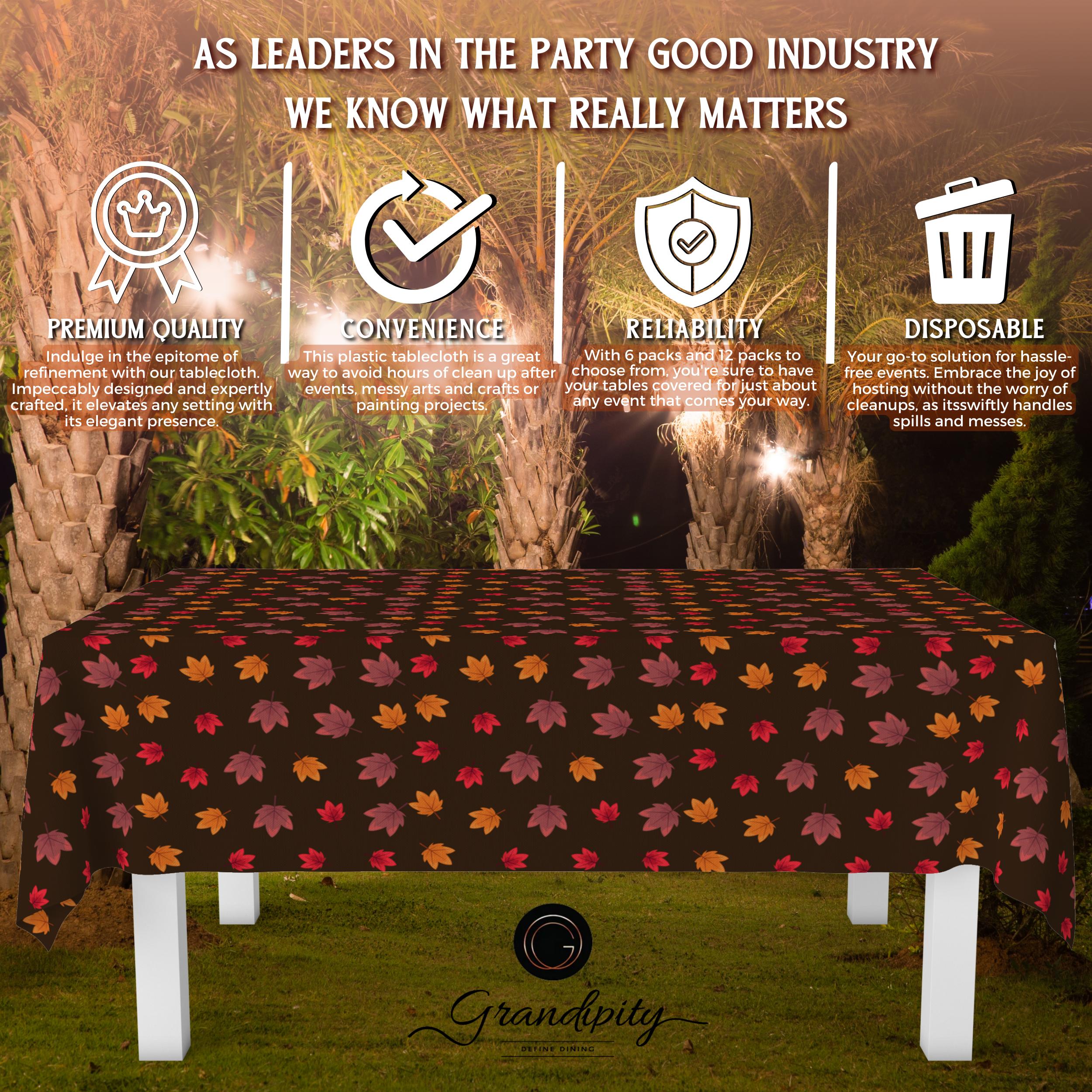 Thanksgiving Brown Premium Rectangle Plastic Table Cover