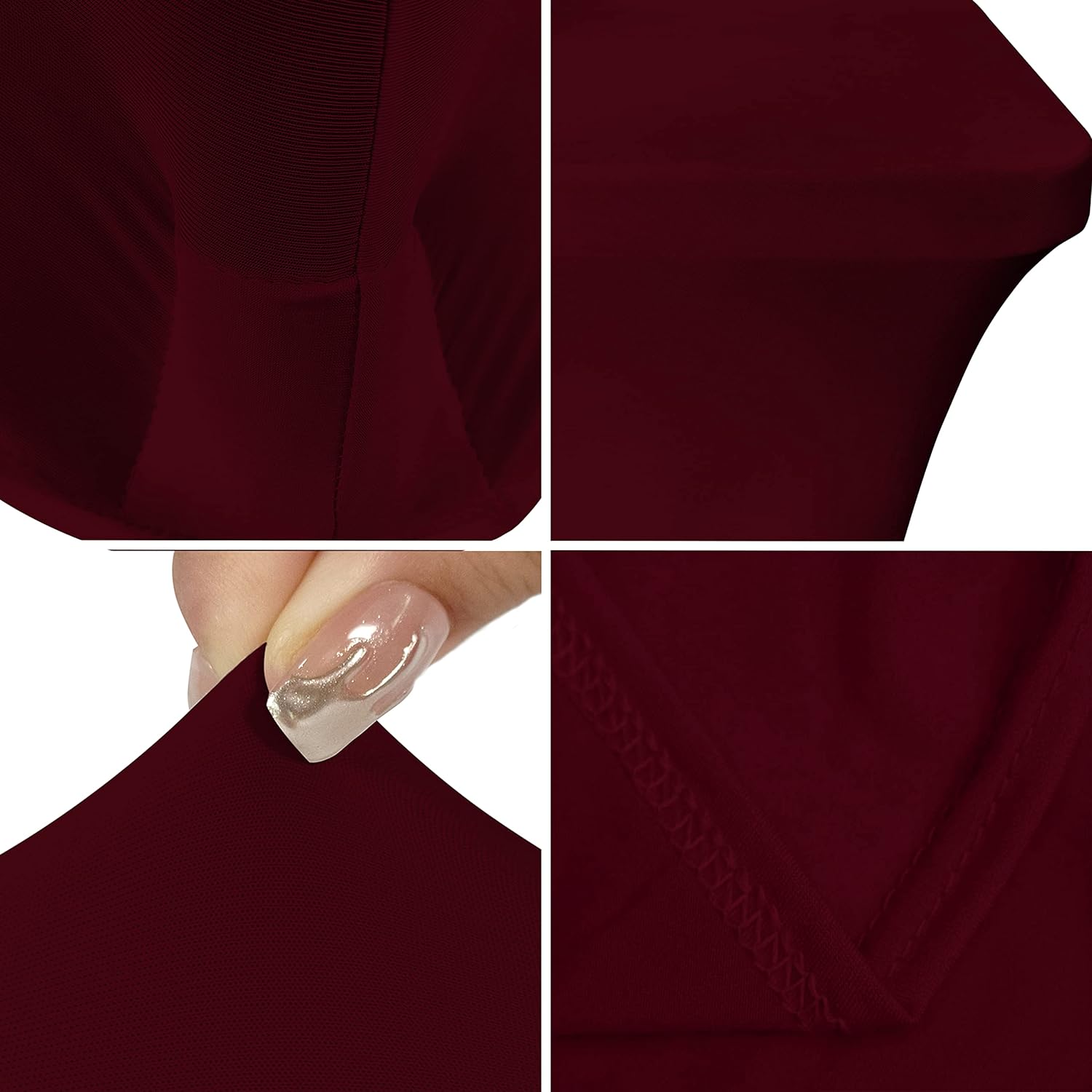 Burgundy Spandex Polyester Tablecloth