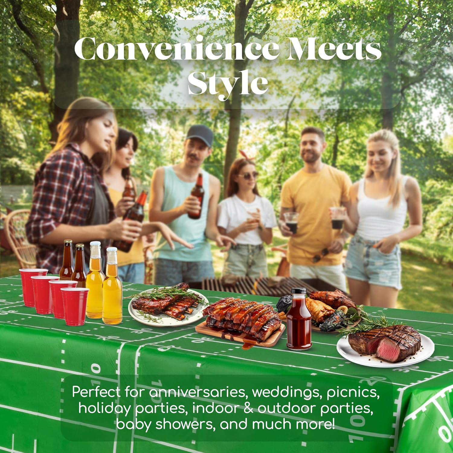 Football Premium Rectangle Plastic Table Cover