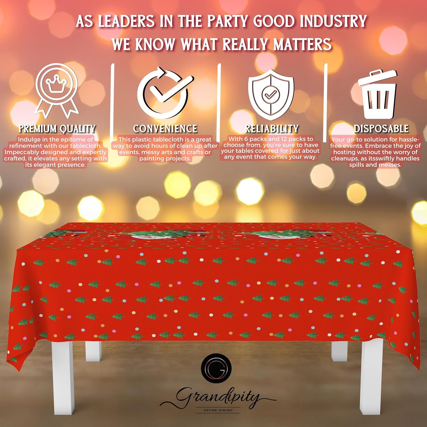 Jolly Red Santa Rectangle Plastic Table Cover