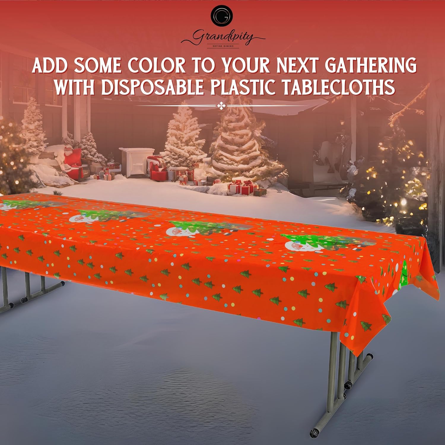 Jolly Red Santa Rectangle Plastic Table Cover