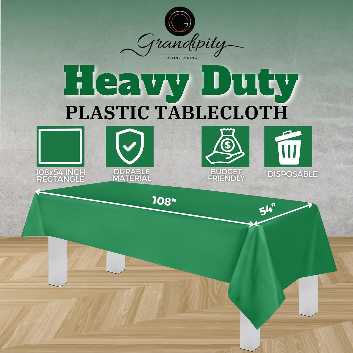 Green Premium Rectangle Plastic Table Cover