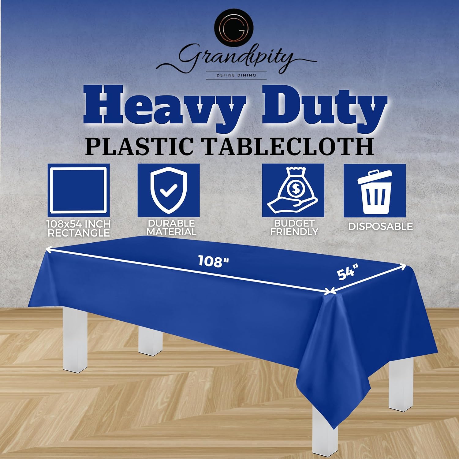 Blue Premium Rectangle Plastic Table Cover