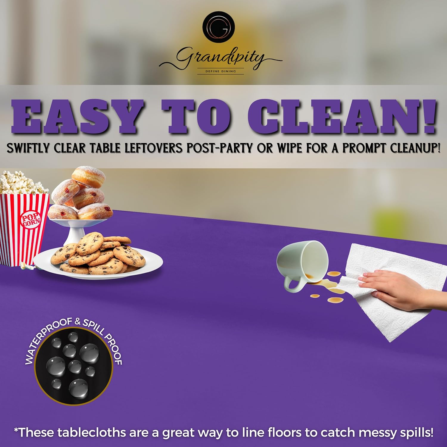 Purple Premium Rectangle Plastic Table Cover