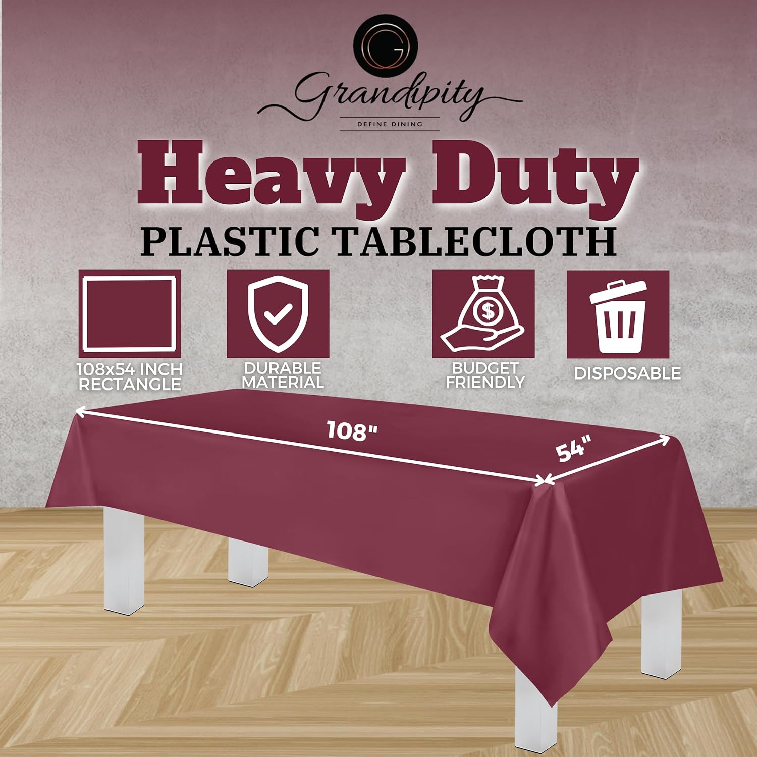Berry Premium Rectangle Plastic Table Cover