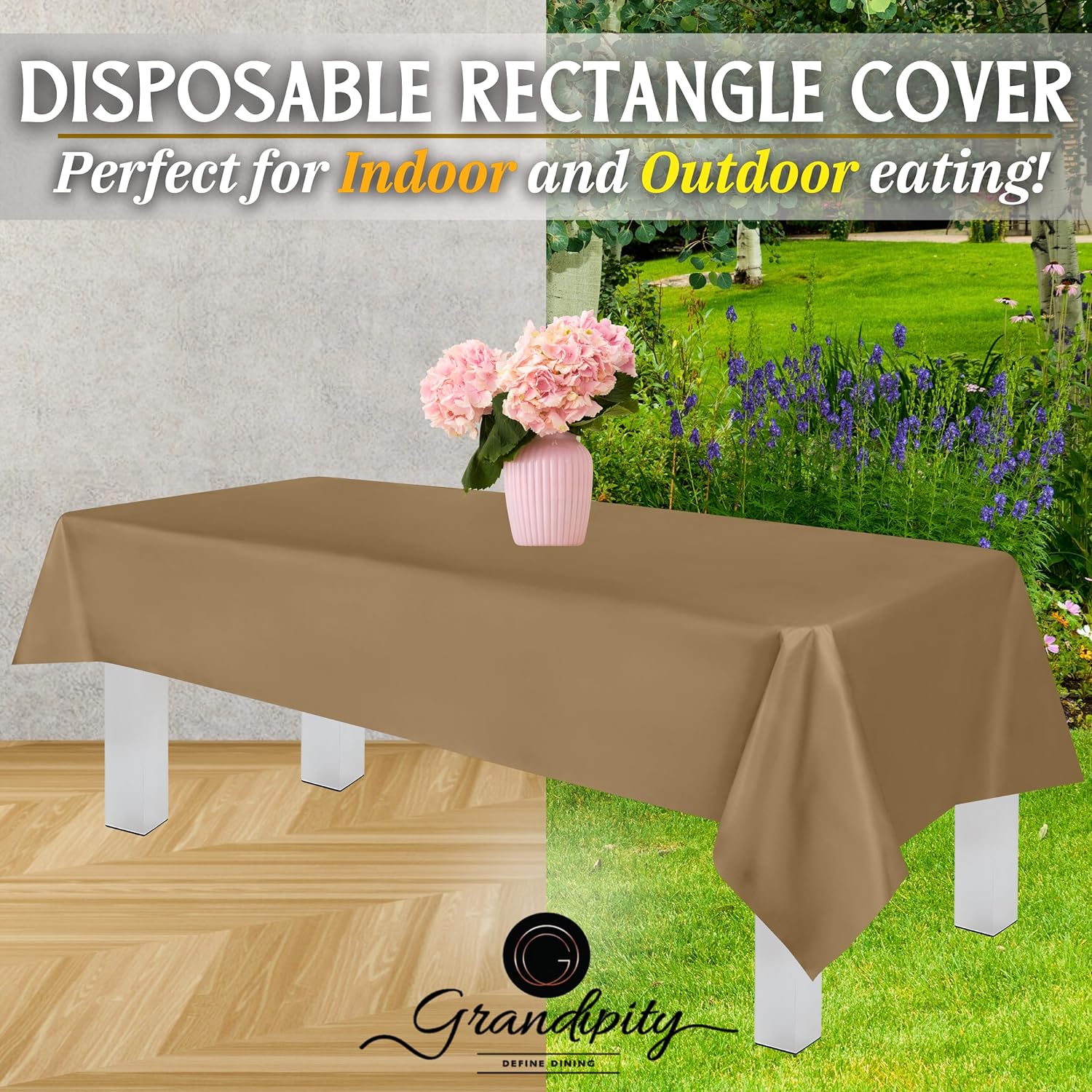 Gold Premium Rectangle Plastic Table Cover