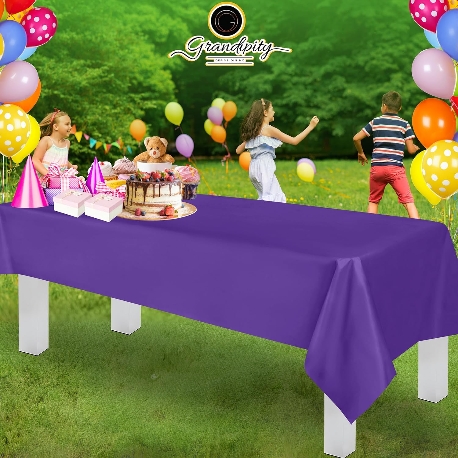 Purple Premium Rectangle Plastic Table Cover
