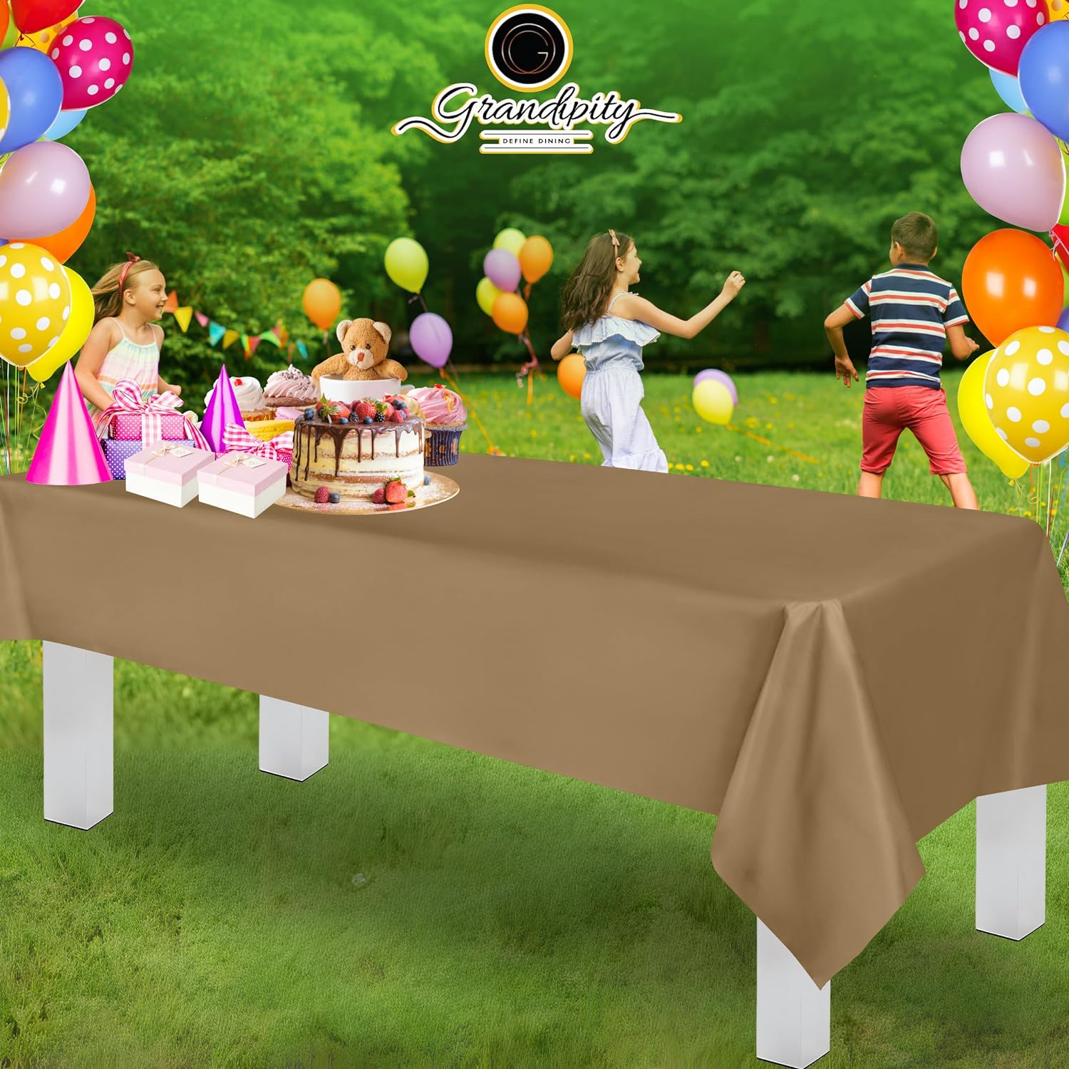 Gold Premium Rectangle Plastic Table Cover