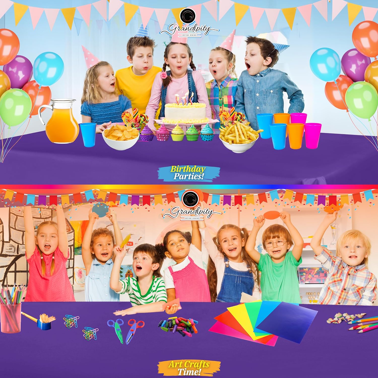 Purple Premium Rectangle Plastic Table Cover