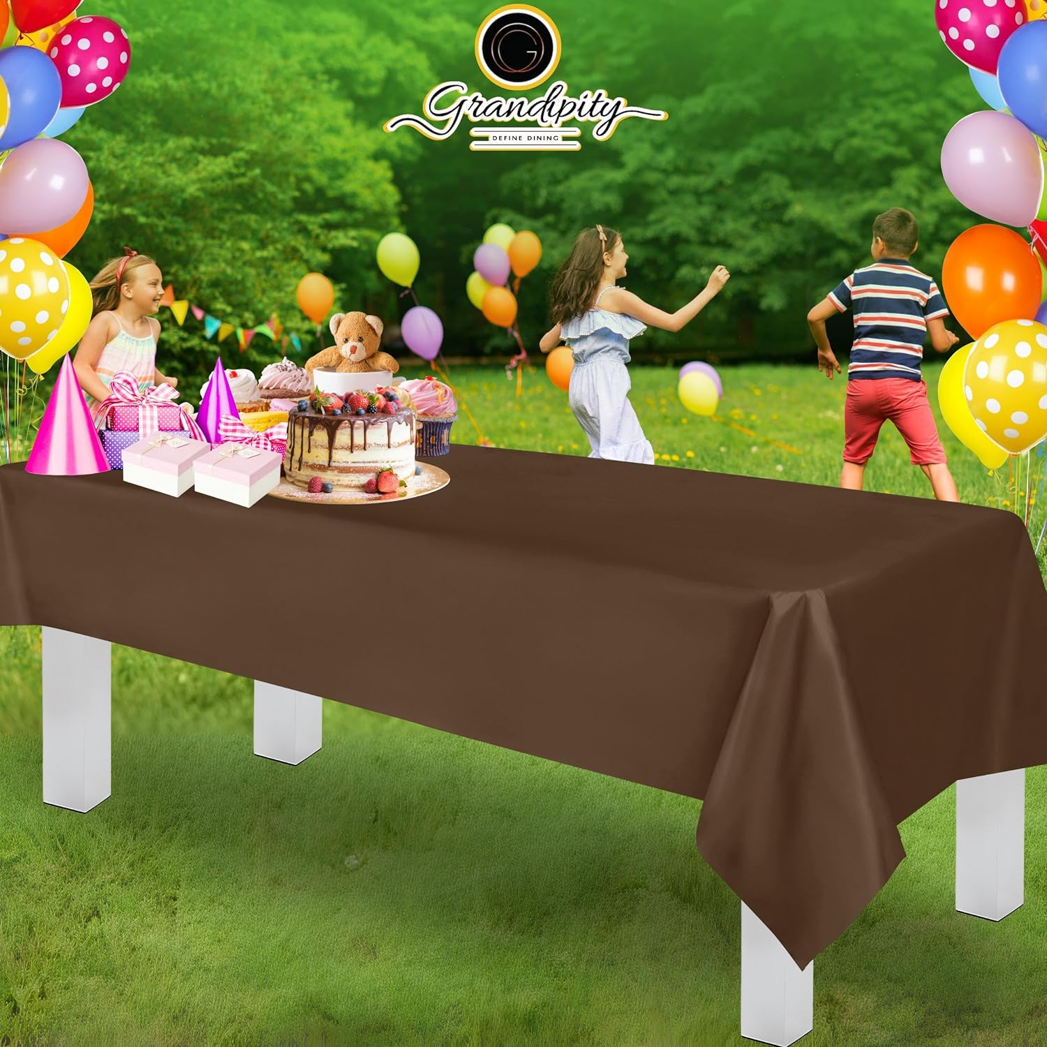 Brown Premium Rectangle Plastic Table Cover