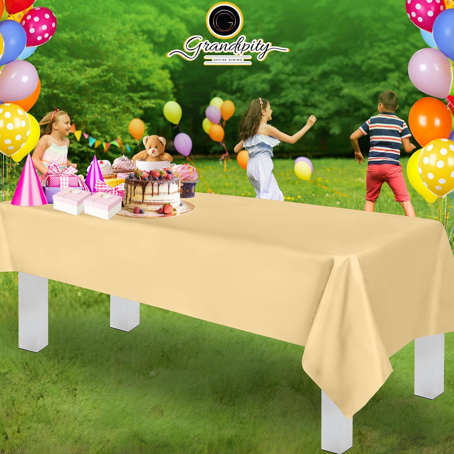 Ivory Premium Rectangle Plastic Table Cover