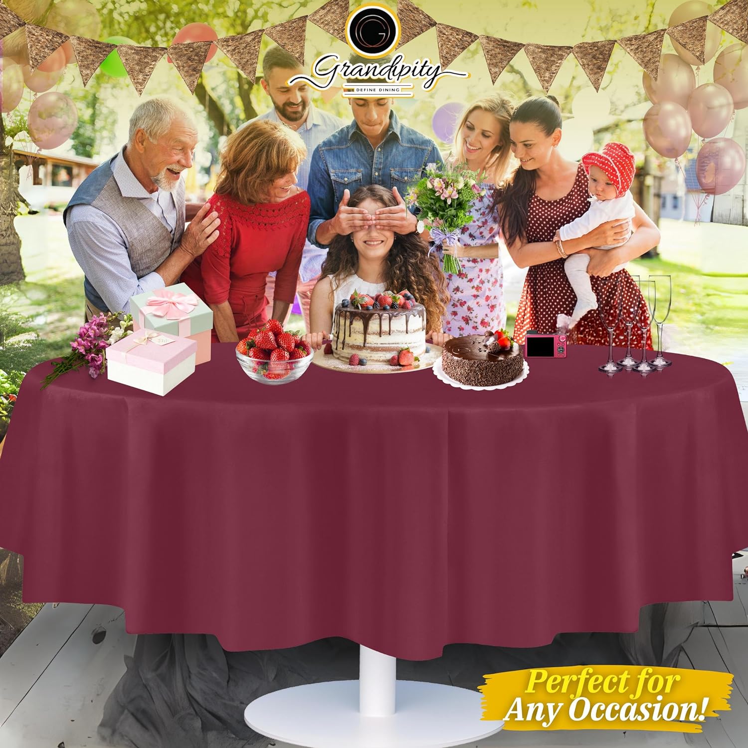 Berry Premium Round Plastic Table Cover