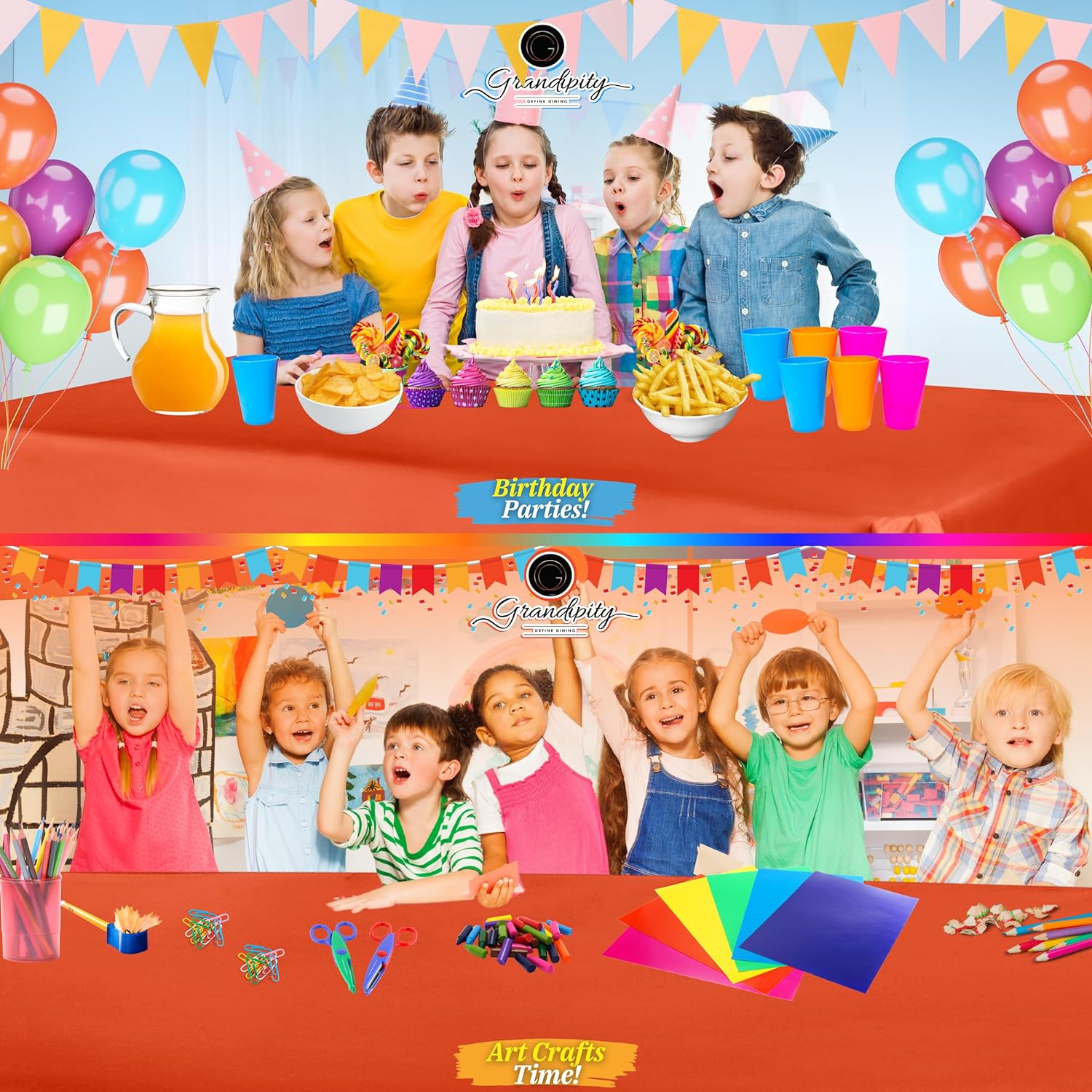 Orange Premium Rectangle Plastic Table Cover