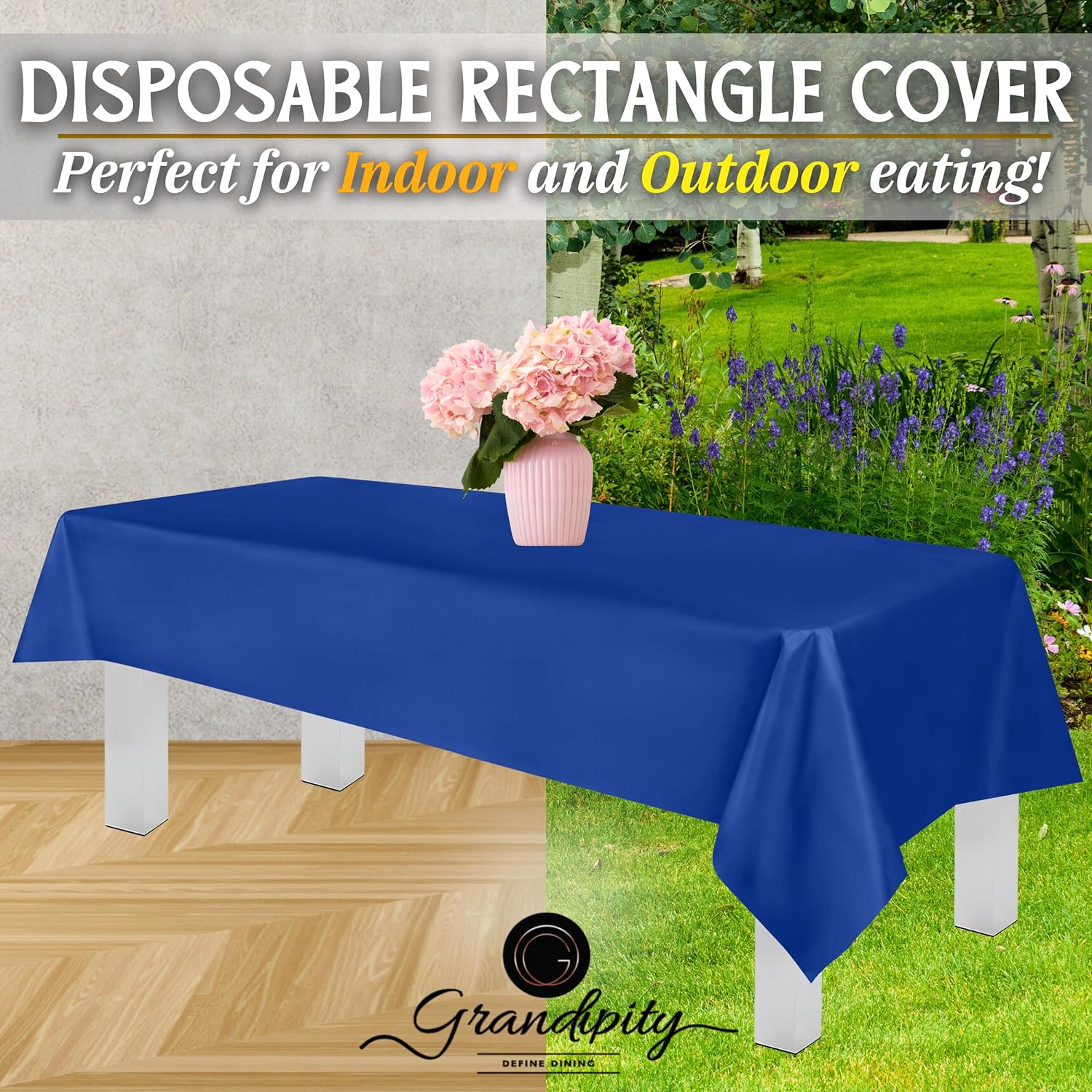 Blue Premium Rectangle Plastic Table Cover