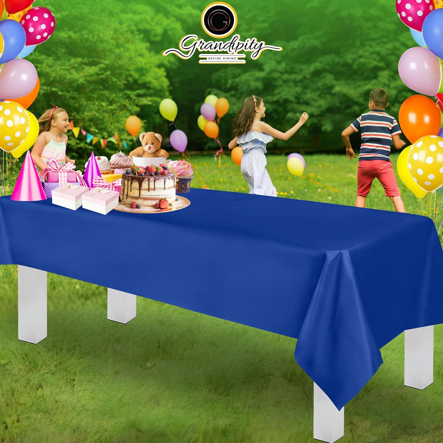 Blue Premium Rectangle Plastic Table Cover