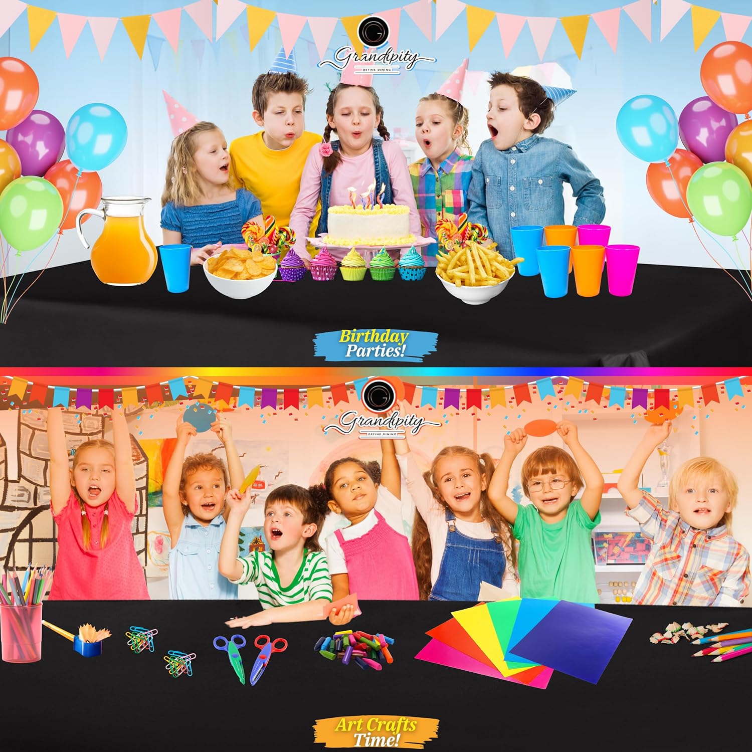 Black Premium Rectangle Plastic Table Cover