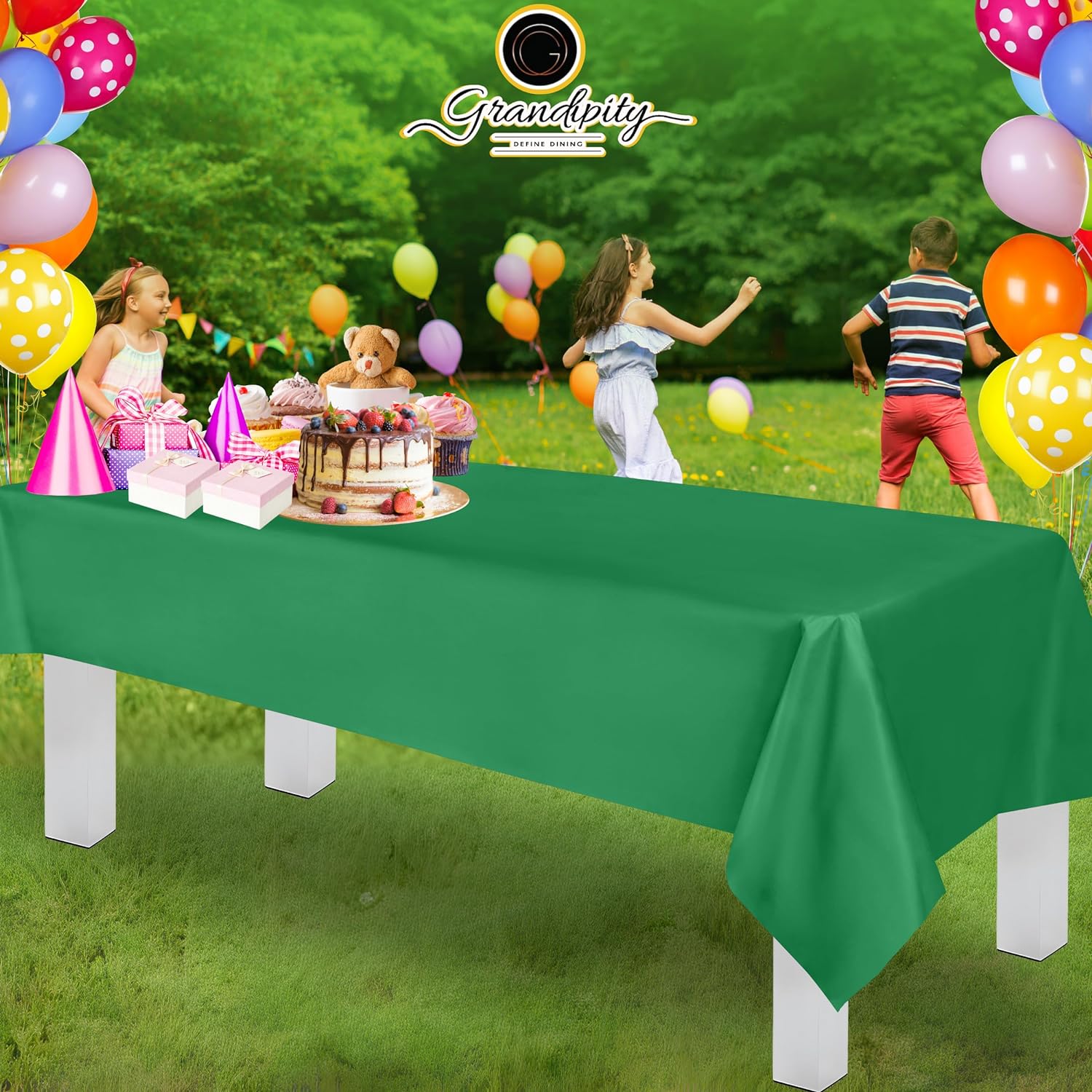 Green Premium Rectangle Plastic Table Cover
