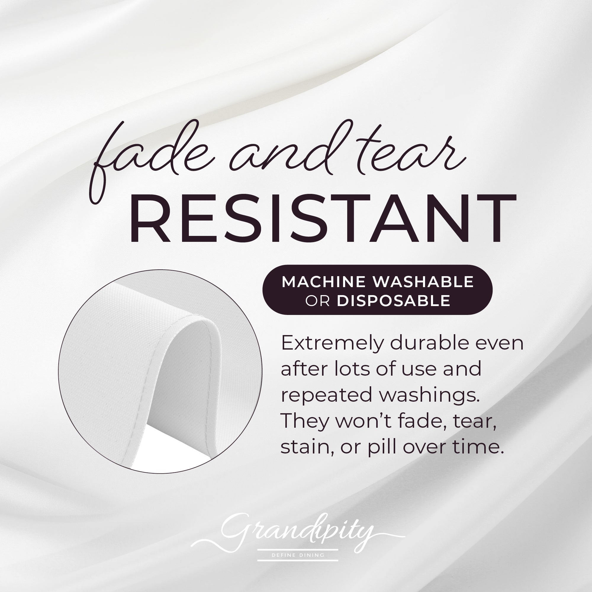 White Rectangle Polyester Tablecloth