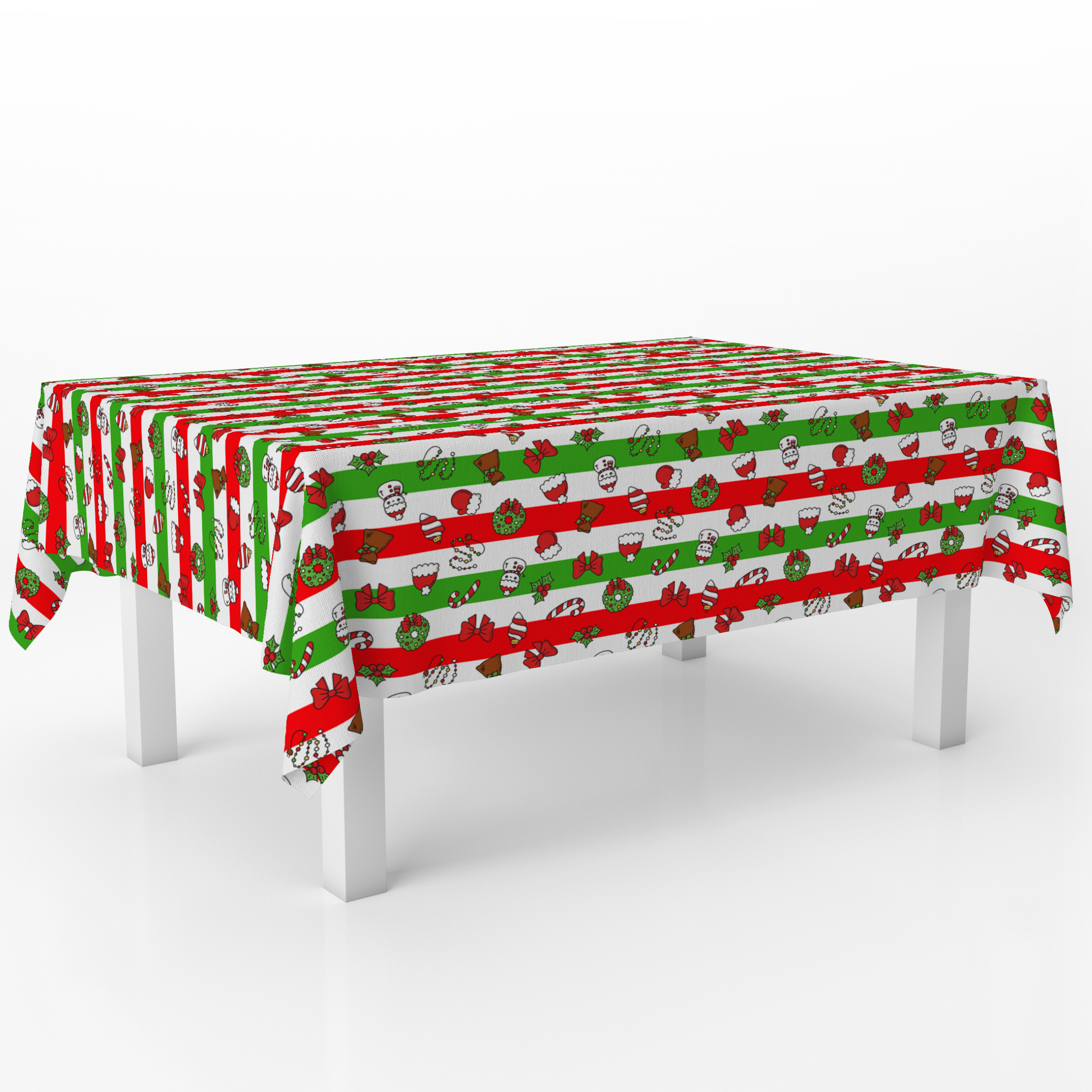 Christmas Stripe Rectangle Plastic Table Cover