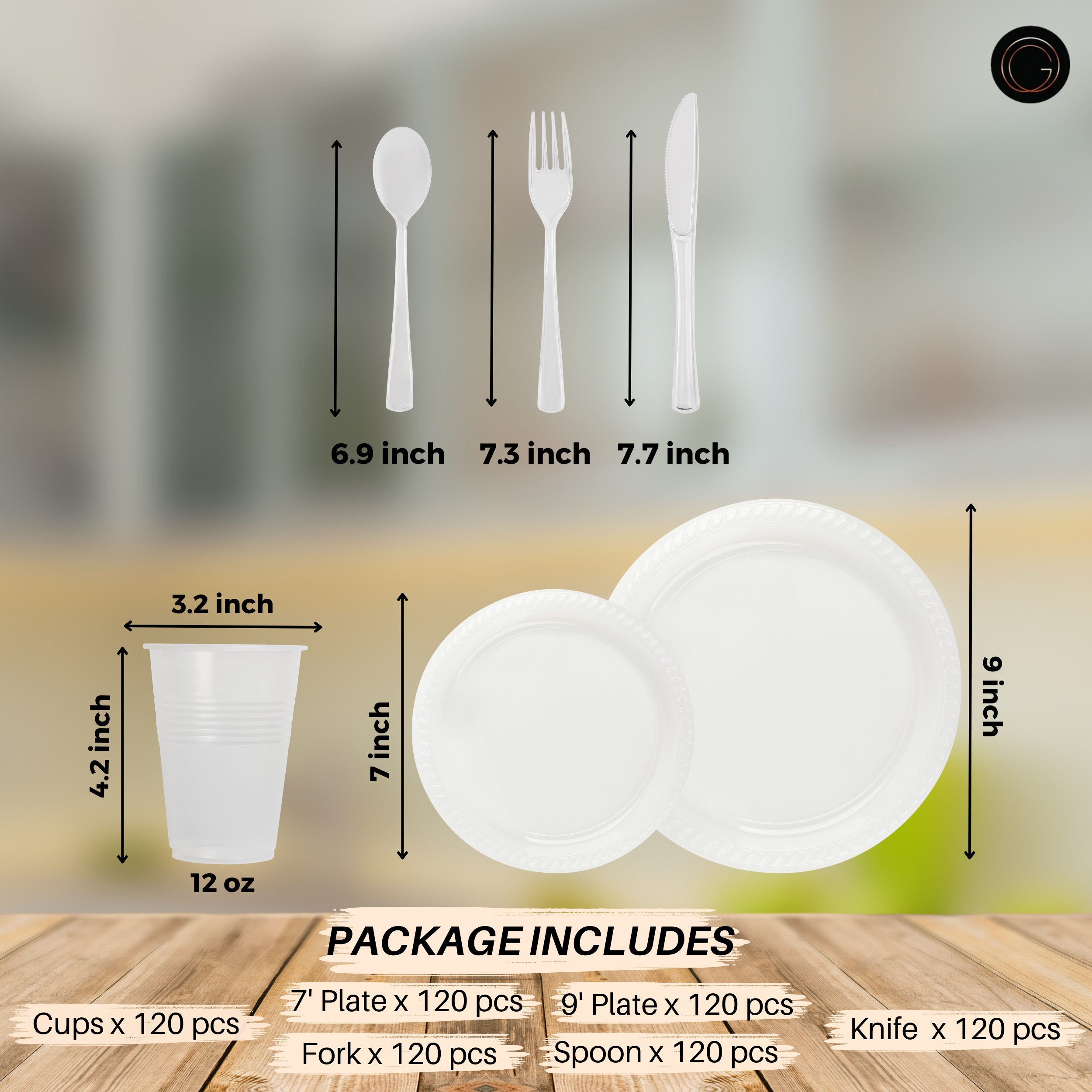 720 Pcs Clear Party Plastic Dinnerware Set