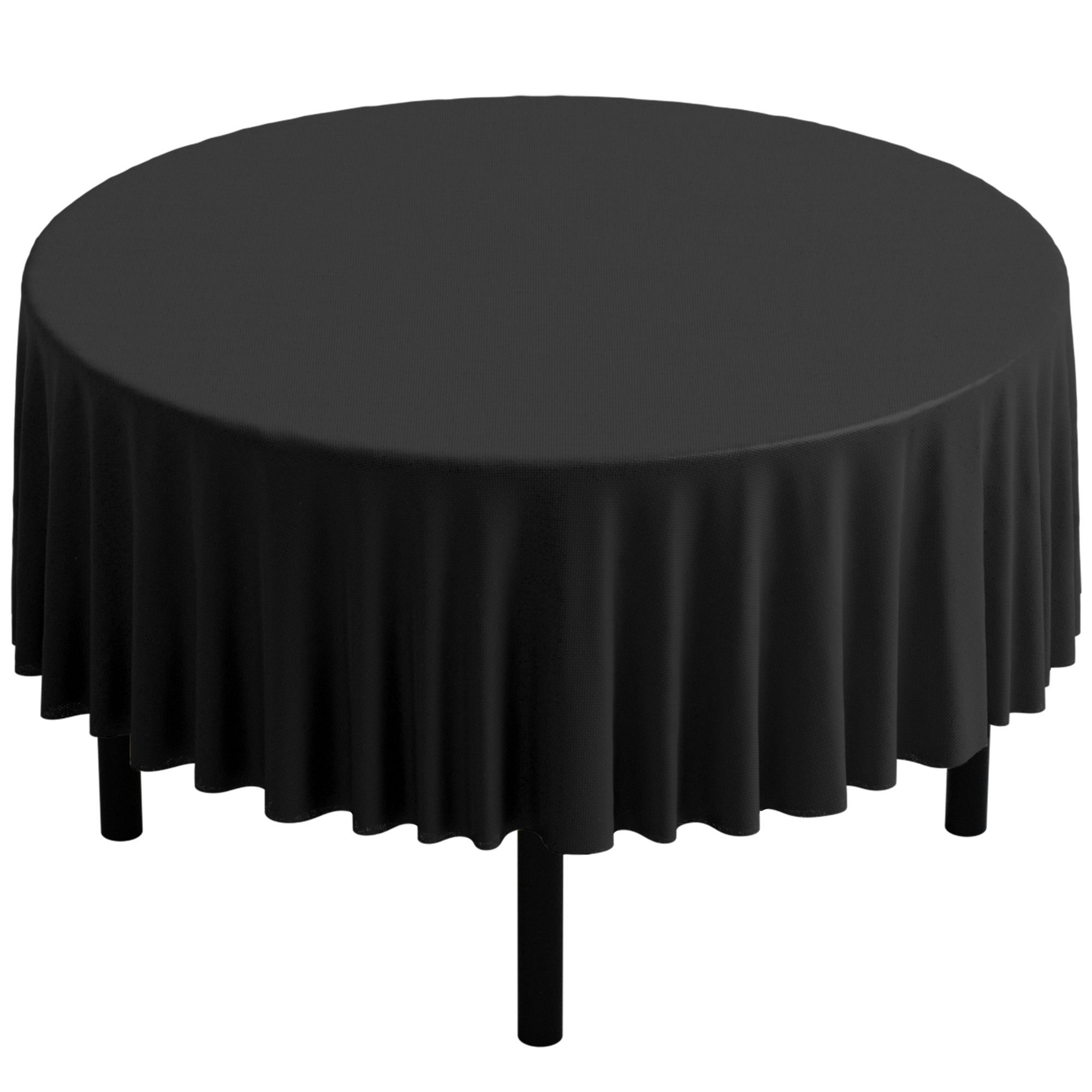 Black Round Polyester Tablecloth