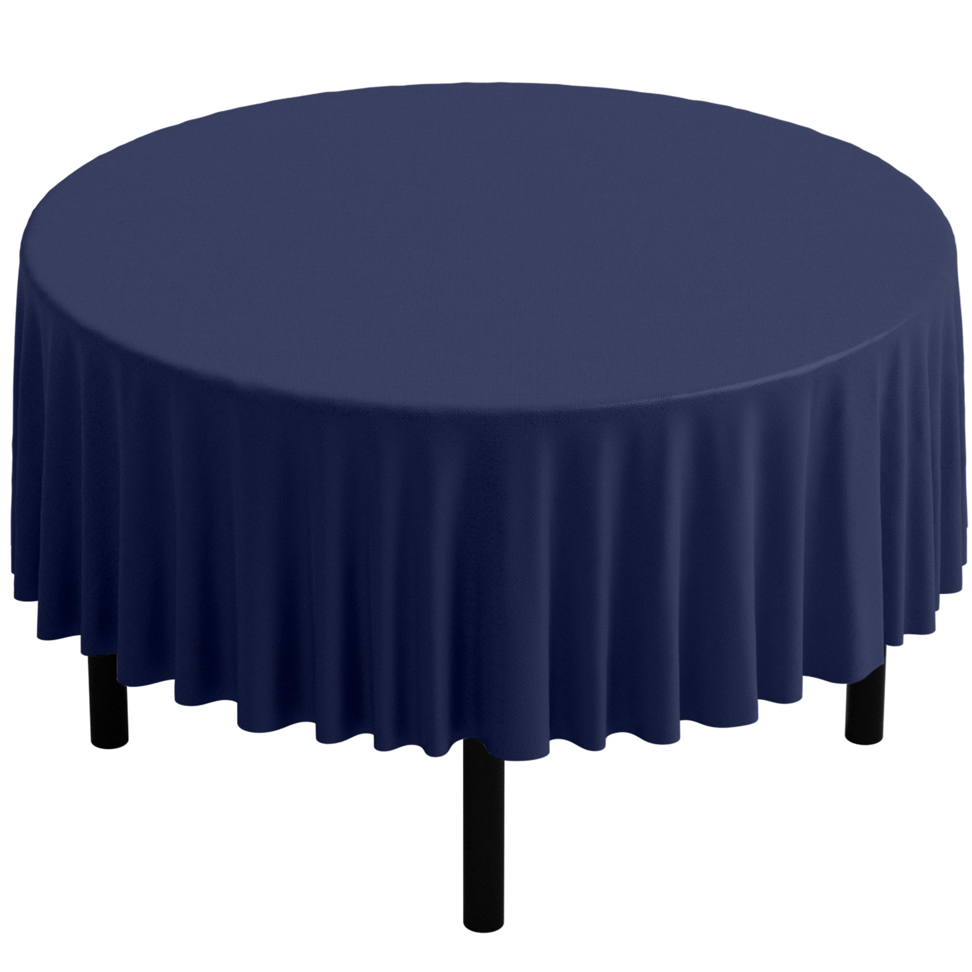 Navy Round Polyester Tablecloth
