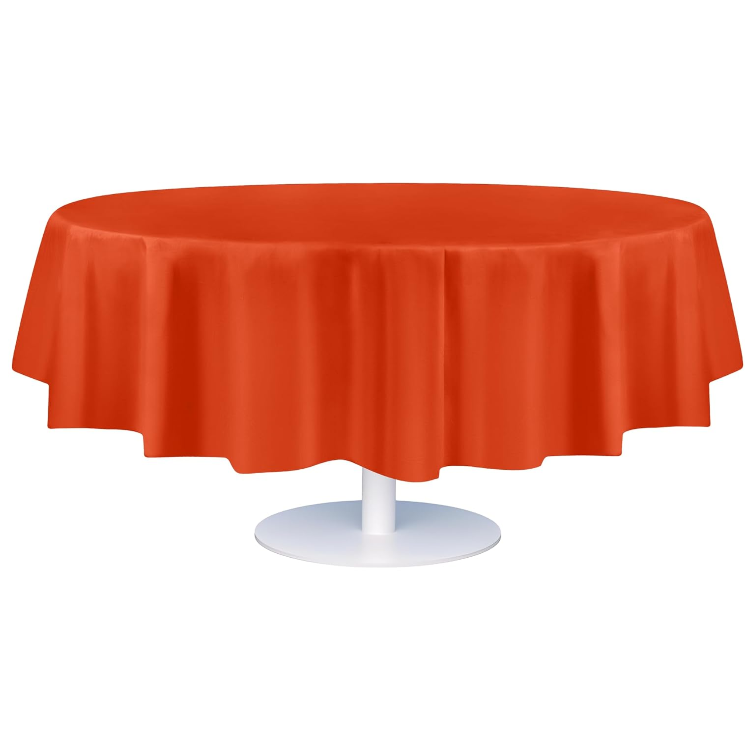 Orange Premium Round Plastic Table Cover