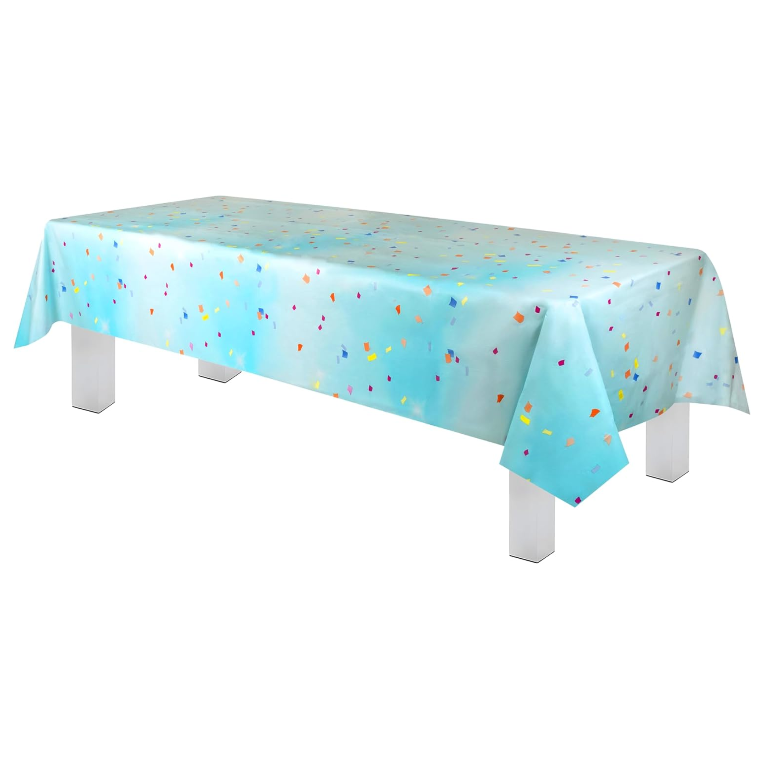 Festive Blue Rectangle Plastic Table Cover