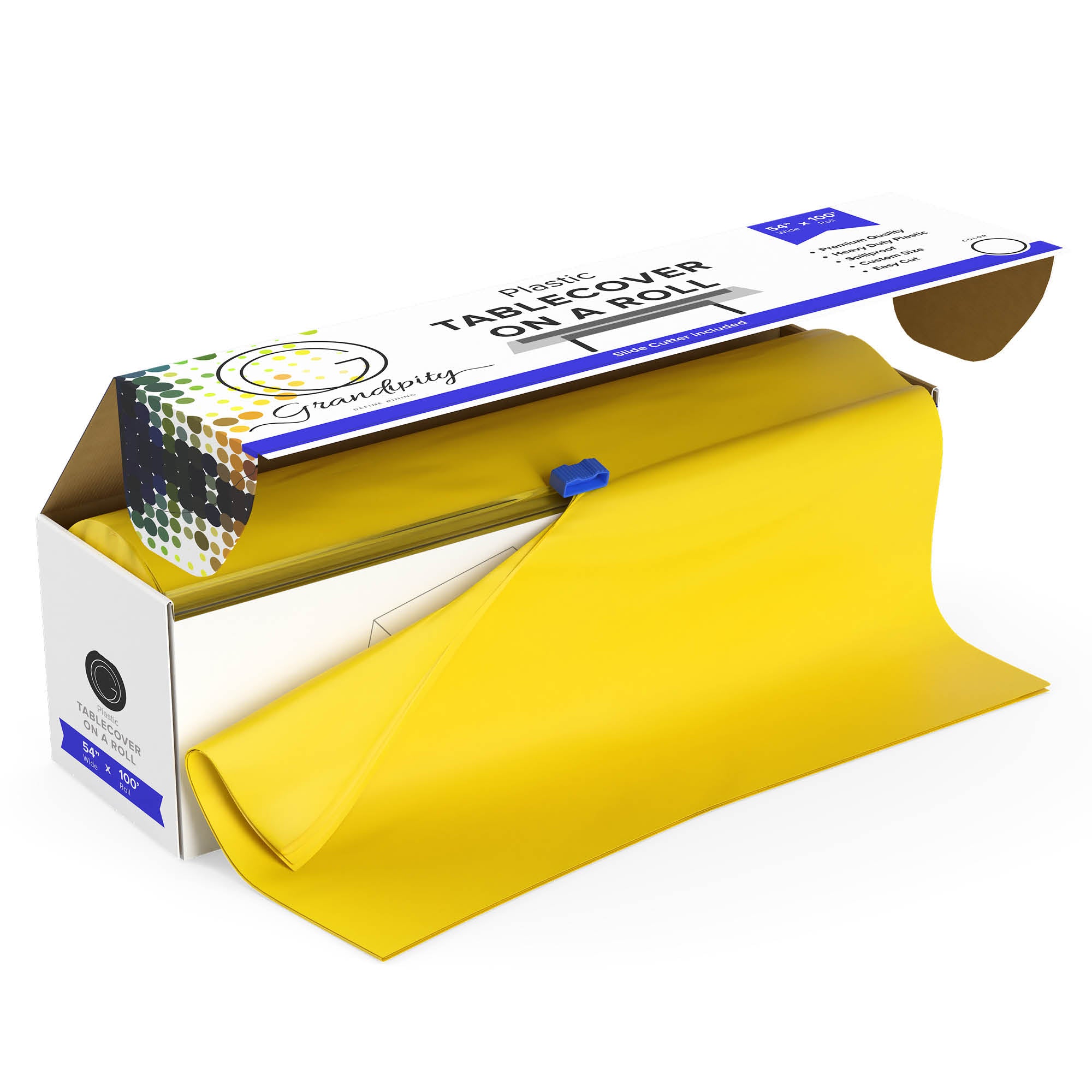 Yellow Self-Cutting Plastic Table Cover Roll