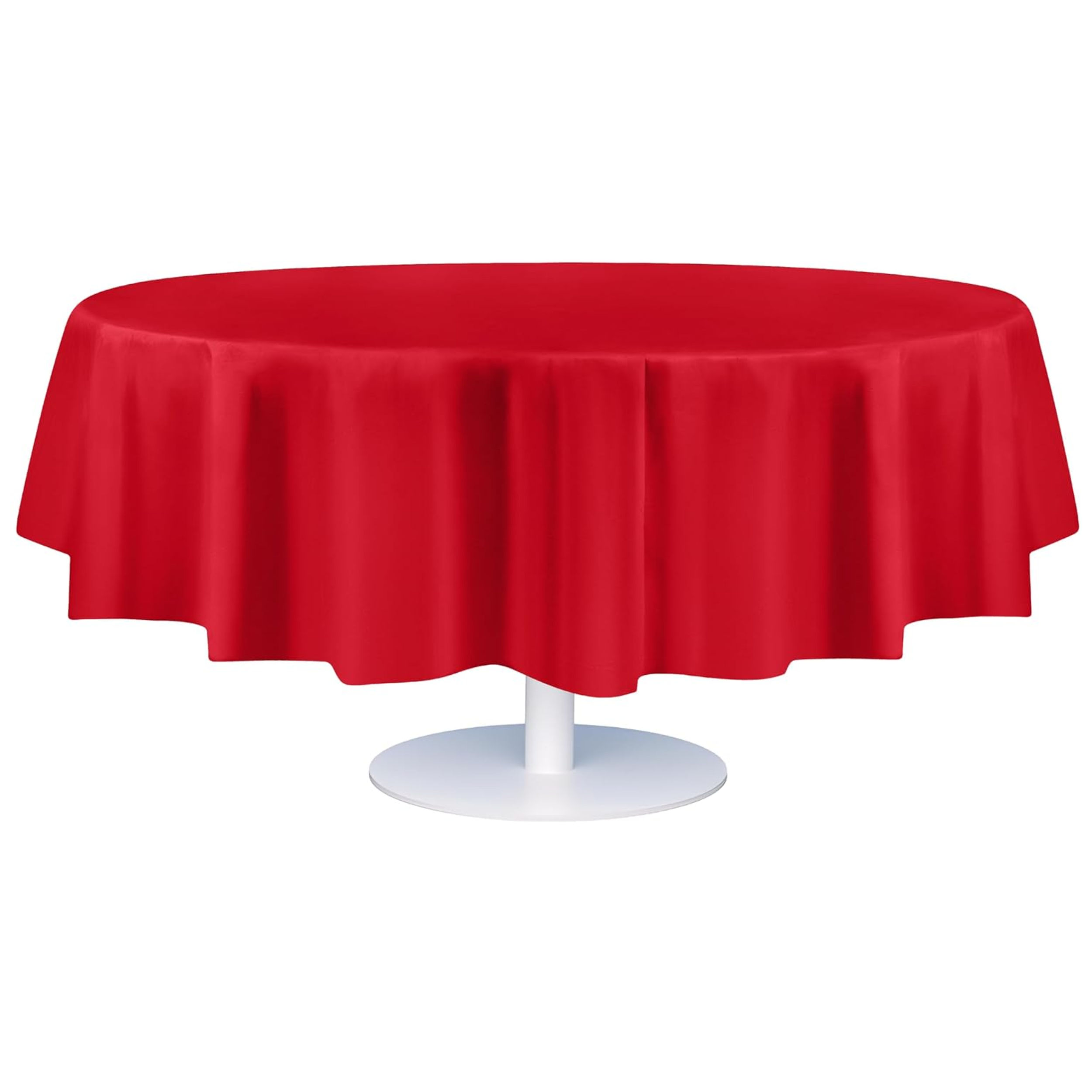 Red Premium Round Plastic Table Cover