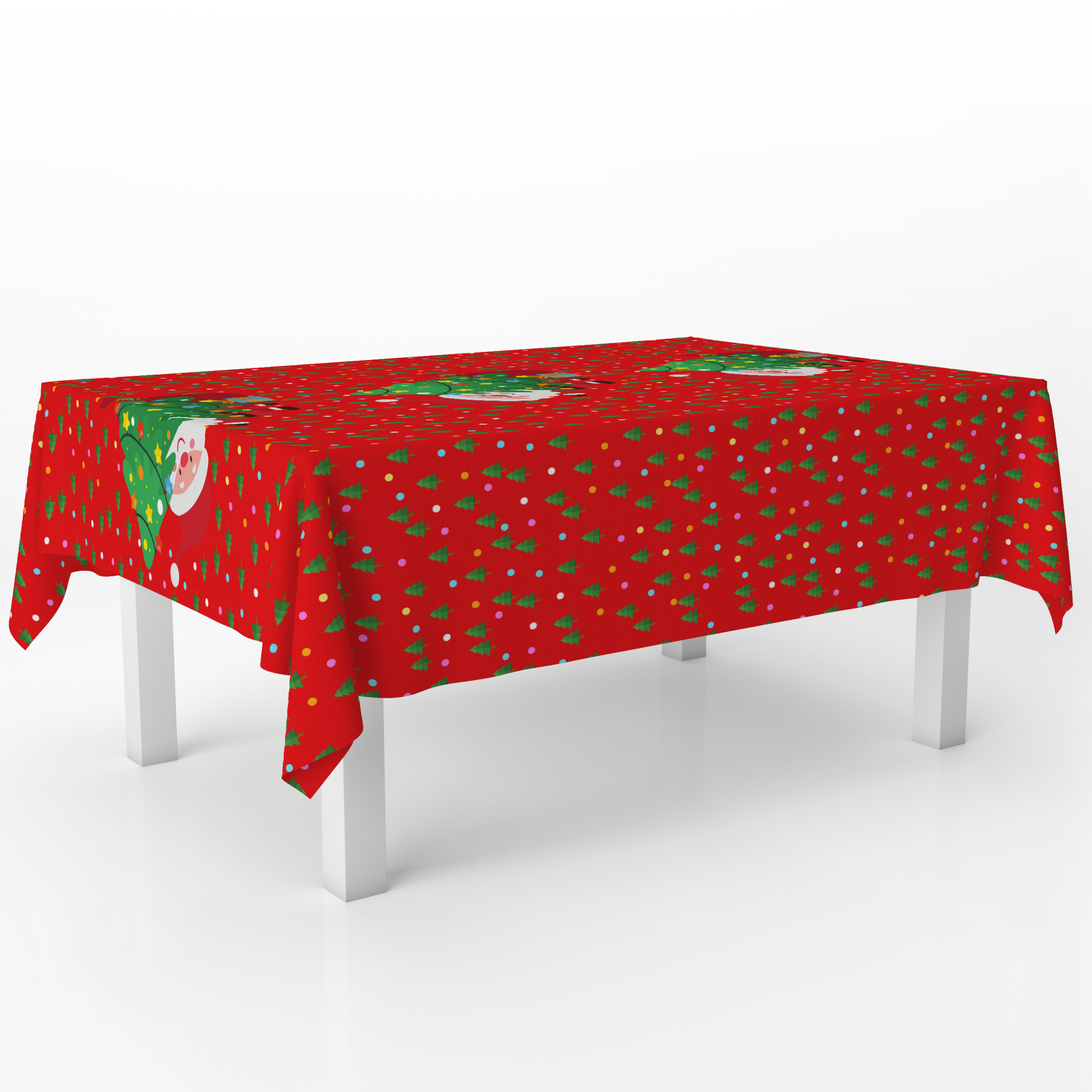 Jolly Red Santa Rectangle Plastic Table Cover