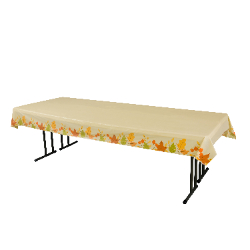 Thanksgiving Beige Premium Rectangle Plastic Table Cover