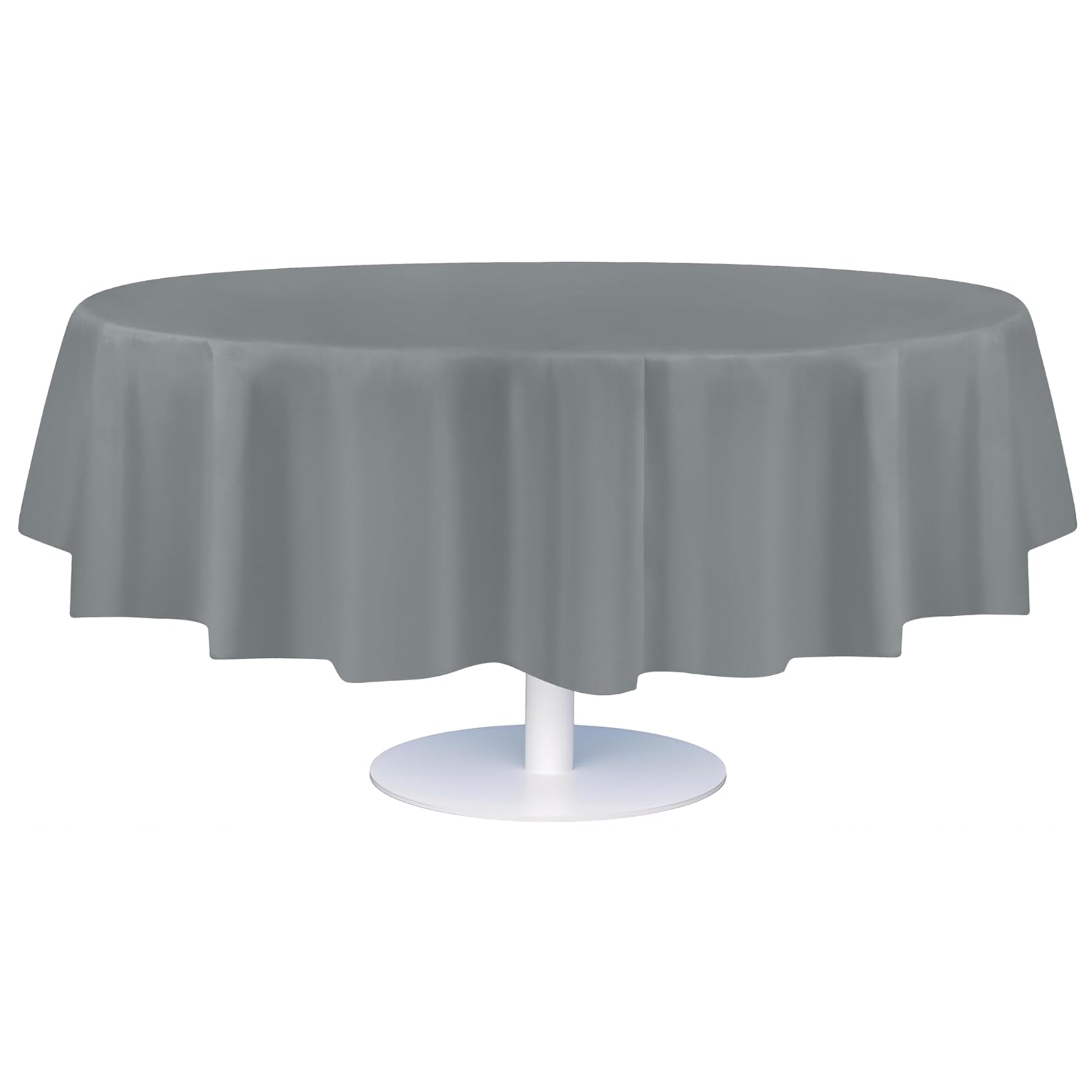 Silver Premium Round Plastic Table Cover