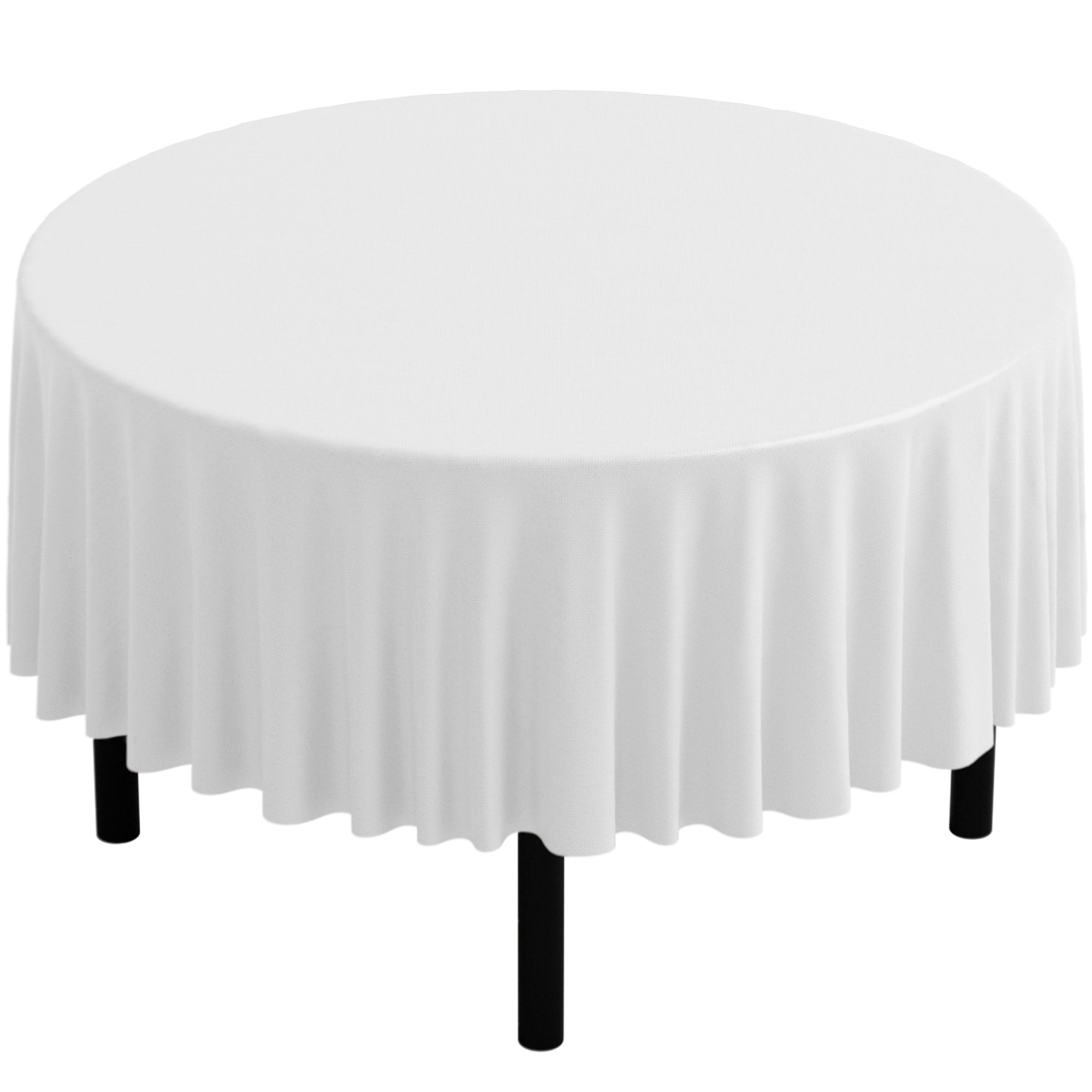 White Round Polyester Tablecloth