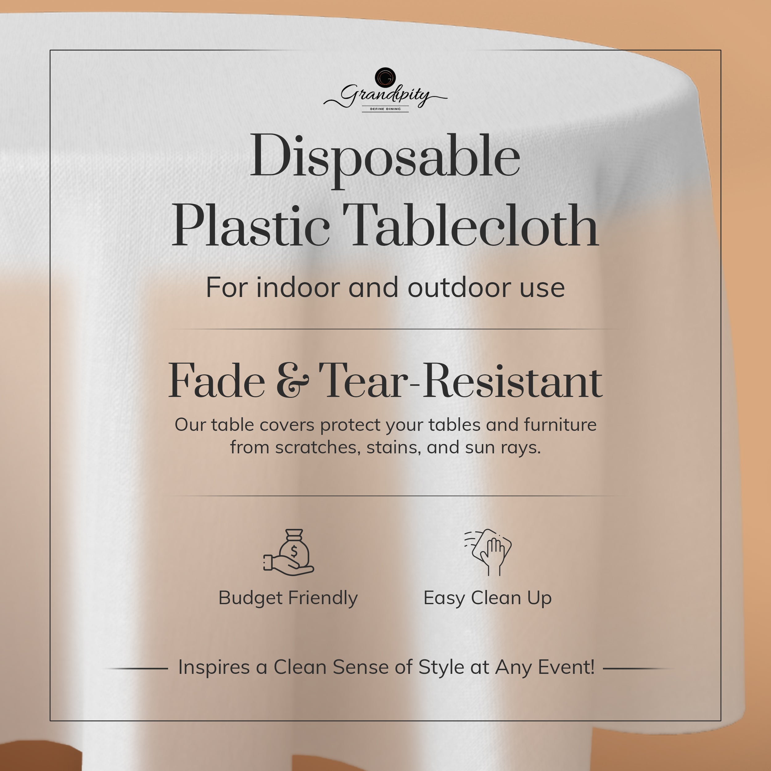 Clear Premium Round Plastic Table Cover