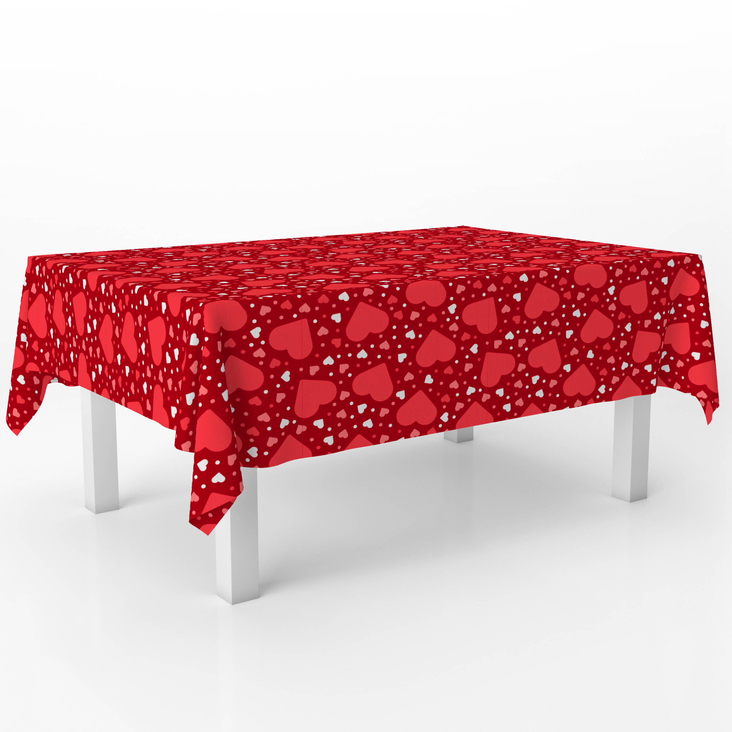 Red Valentine Rectangle Plastic Table Cover